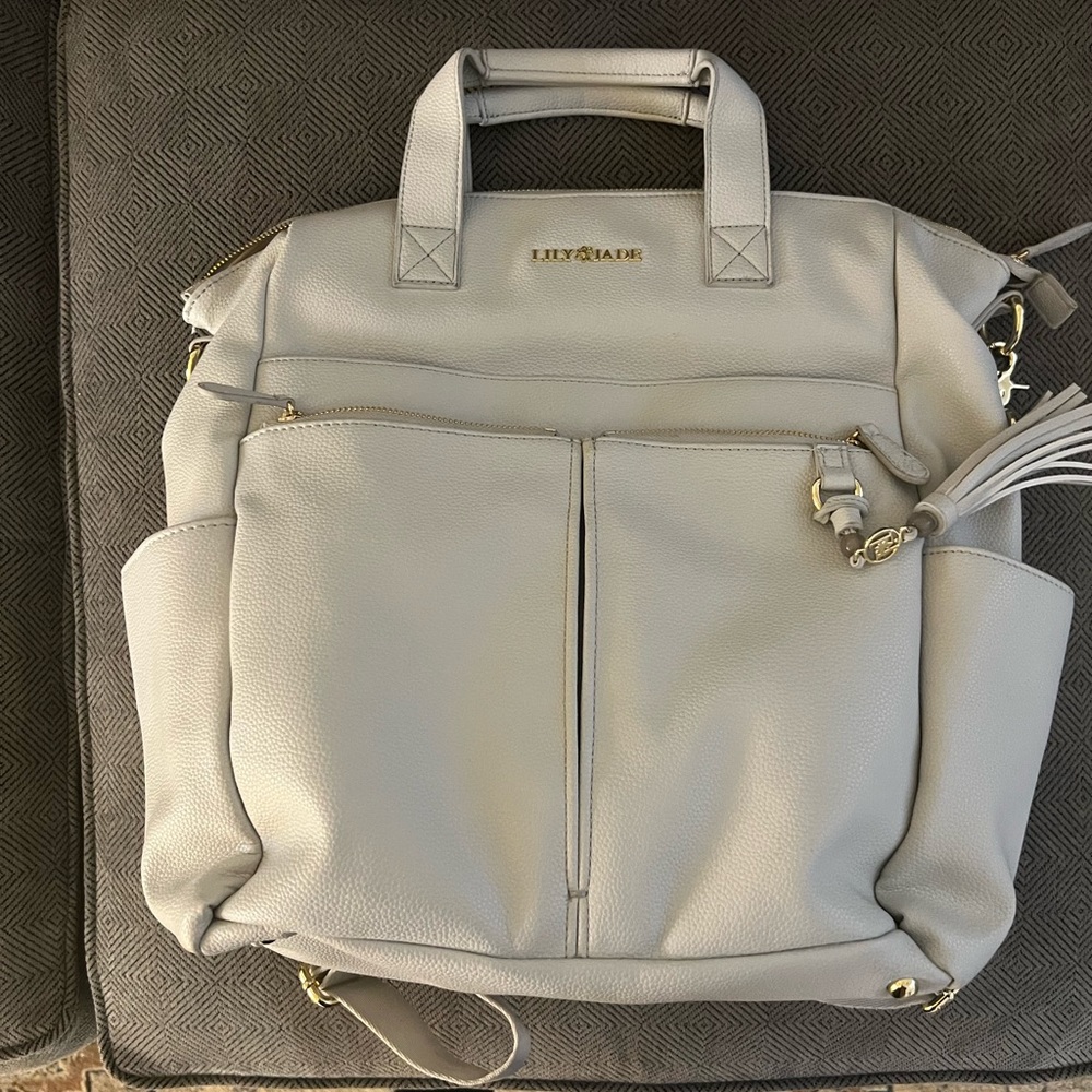 Lily & Jade Lix Caroline Cream Baby Bag Backpack - Stylish Diaper Bag
